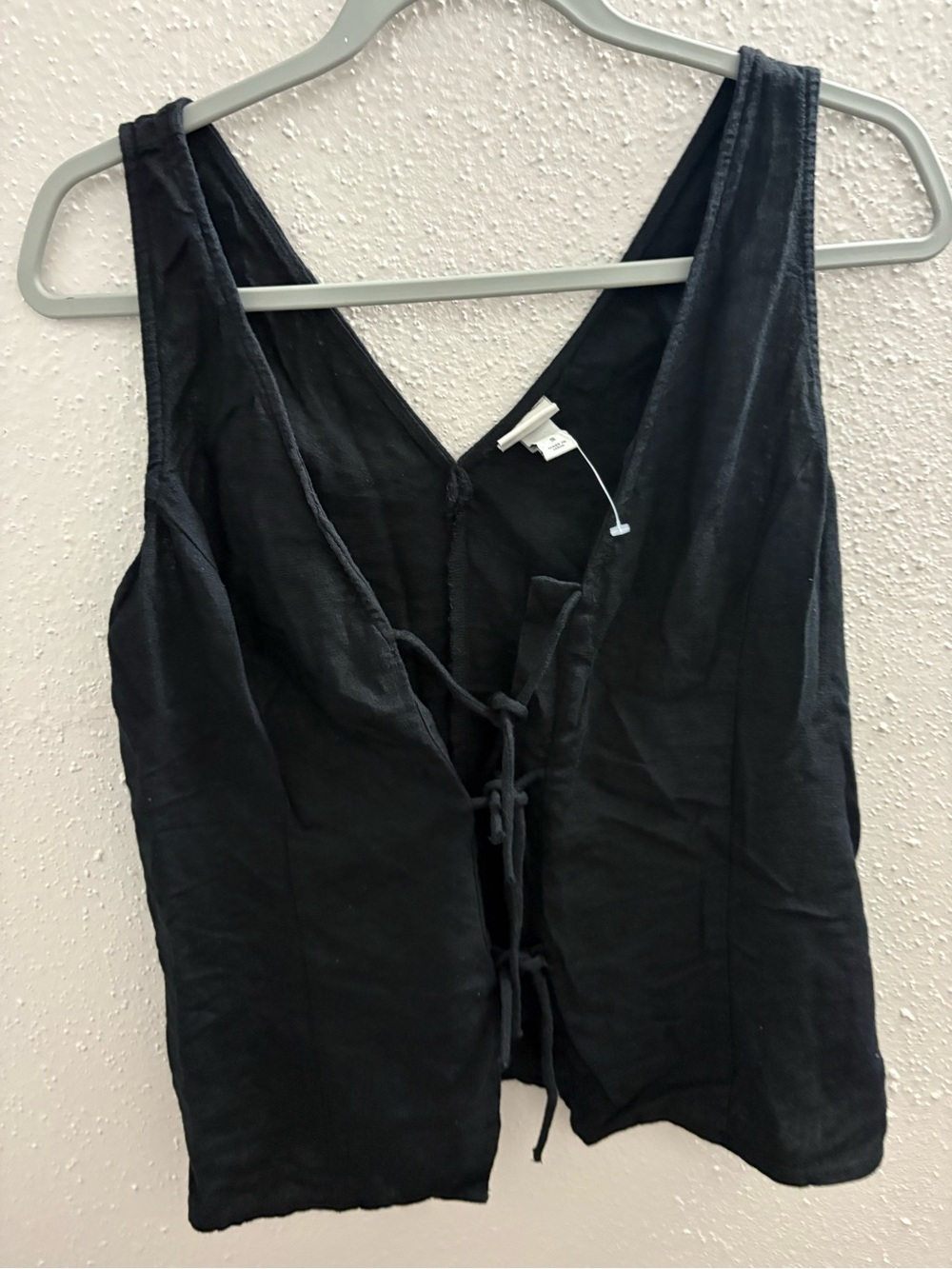 a new day Black Lace-Up V-Neck Tank Top